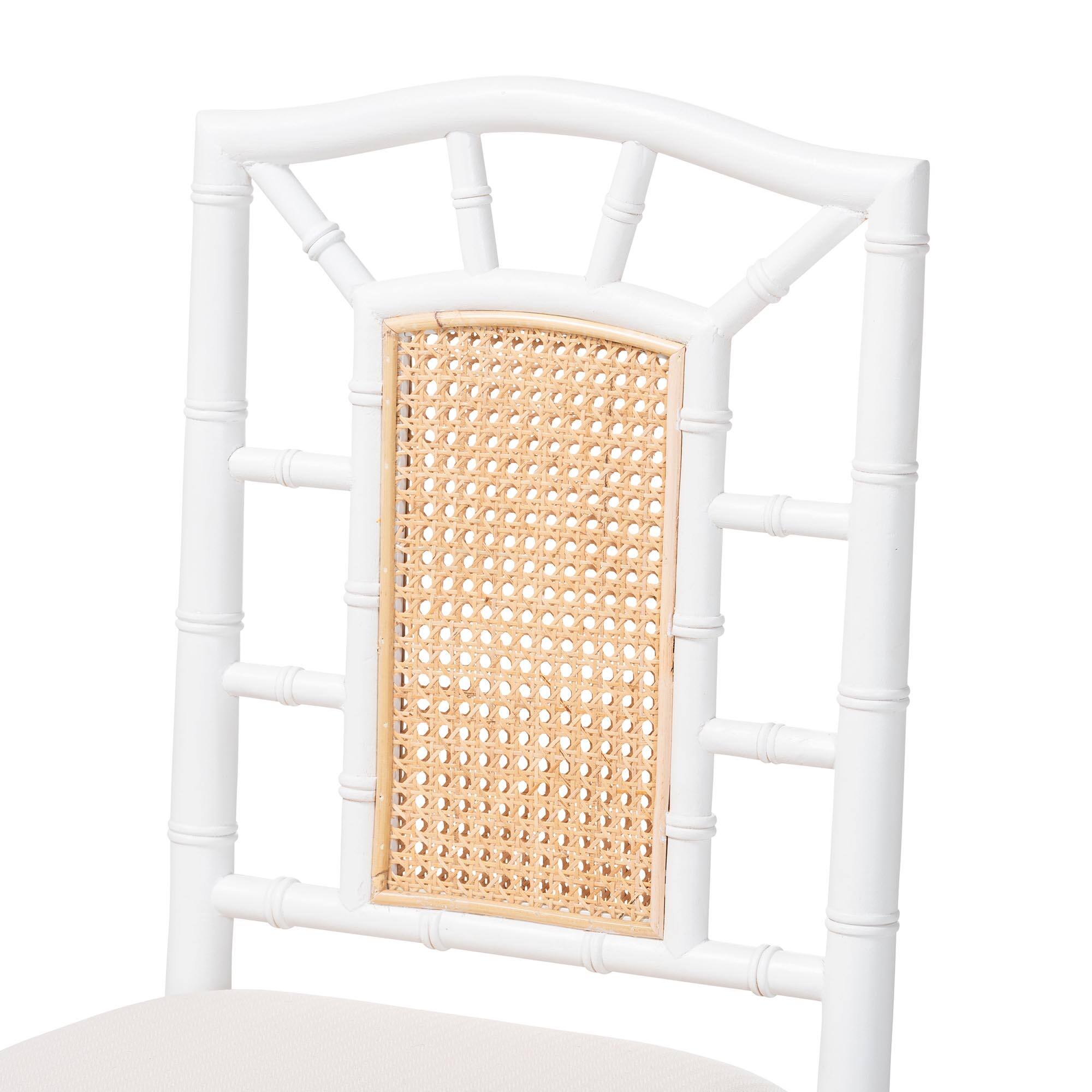 Alt View 1. bali & pari - Victor Dining Chair - White/Brown.