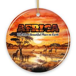 OrnamentallyYou - Artistic Natural Beauty of African Landscapes and Wildlife Ornament Christmas Gift Version 1 - Multi-colored
