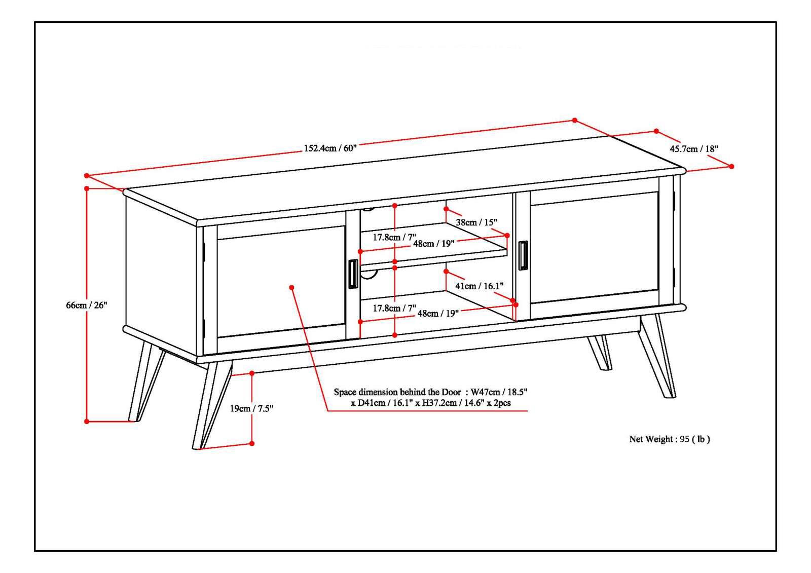Alt View 18. Simpli Home - Draper Mid Century TV Cabinet for Most TVs Up to 66" - Teak Brown.