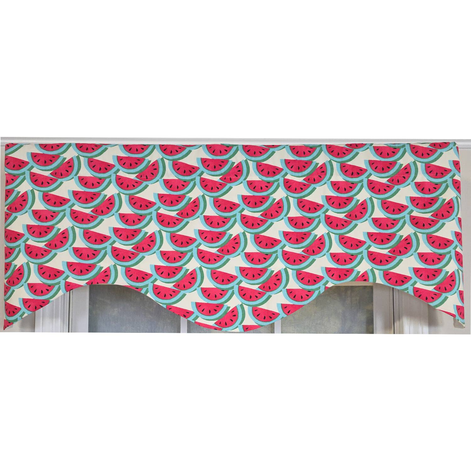 Left. RLF Home - RLF Home Sandias Cornice Valance - 100% Cotton with Ivory Lining 50" x 17"  Cream - Cream.