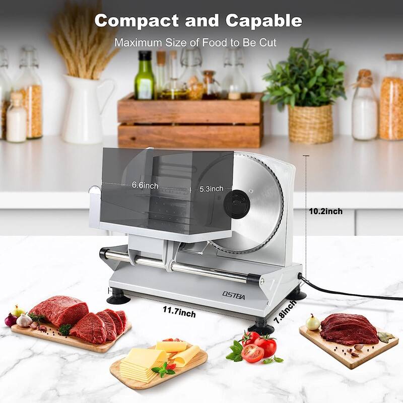 Compact and Capable  
Maximum Size of Food to Be Cut  
6.6 inch  
5.3 inch  
10.2 inch  
11.7 inch  
7.8 inch