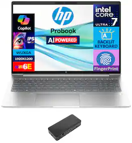 HP - Probook 460 Laptop 16.0 WUXGA (Intel Ultra 7 155U, 64GB DDR5, 2TB PCIe SSD, Intel Graphics, Win 11 Pro) - Pike Silver