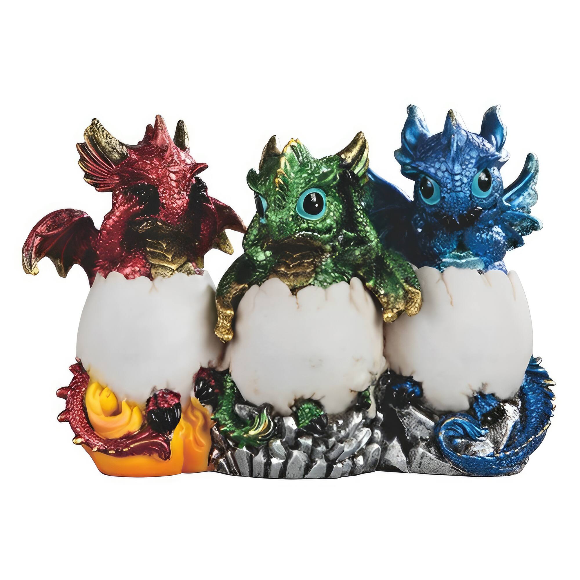 Front. FC Design - FC Design 3-PC Set 7.75"W Wise Dragon in Eggs Figurine Statue Office Desk Tabletop Medieval Gaming Home Decor Gift - Multi-Color.