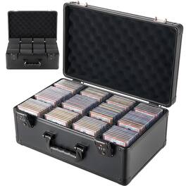 VEVOR - Graded Card Case 4 Row 152 PSA Slab Storage Box TSA Approved Lock, Baseball Sports Trading Cards Holder Collector - Black