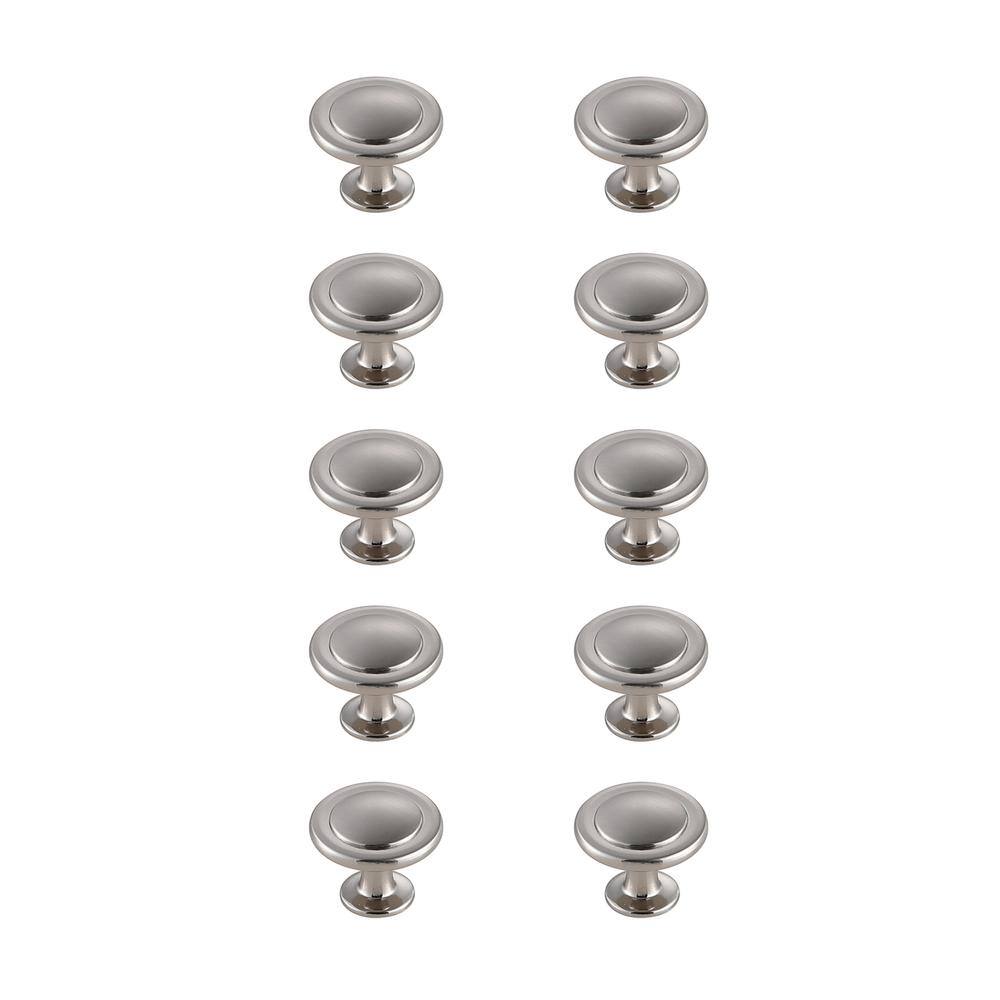 Alt View 2. Elegant Decor - Logyn 1.3" Diameter Brushed Nickel Mushroom Knob Multipack (Set of 10) - Brushed Nickel.
