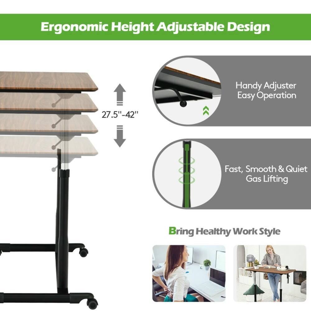 Ergonomic Height Adjustable Design  
Handy Adjuster  
Easy Operation  
27.5" - 42"  
Fast, Smooth & Quiet Gas Lifting  
Bring Healthy Work Style
