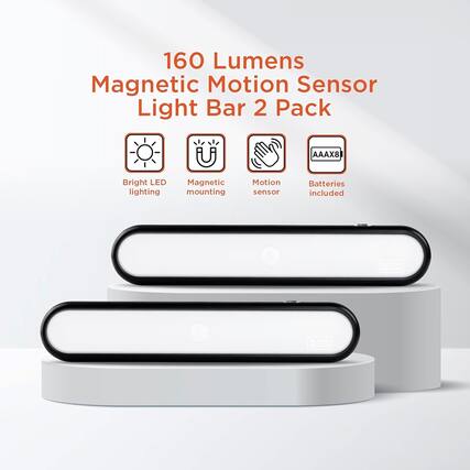 160 Lumens Magnetic Motion Sensor Light Bar 2 Pack
- Bright LED lighting
- Magnetic mounting
- Motion sensor
- Batteries included
BLAC DECKER