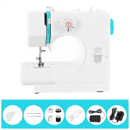 Front. Oumilen - 12-Stitch Sewing Machine - Mini Electric Sewing Machine for Beginners, Home DIY, and Small Projects.