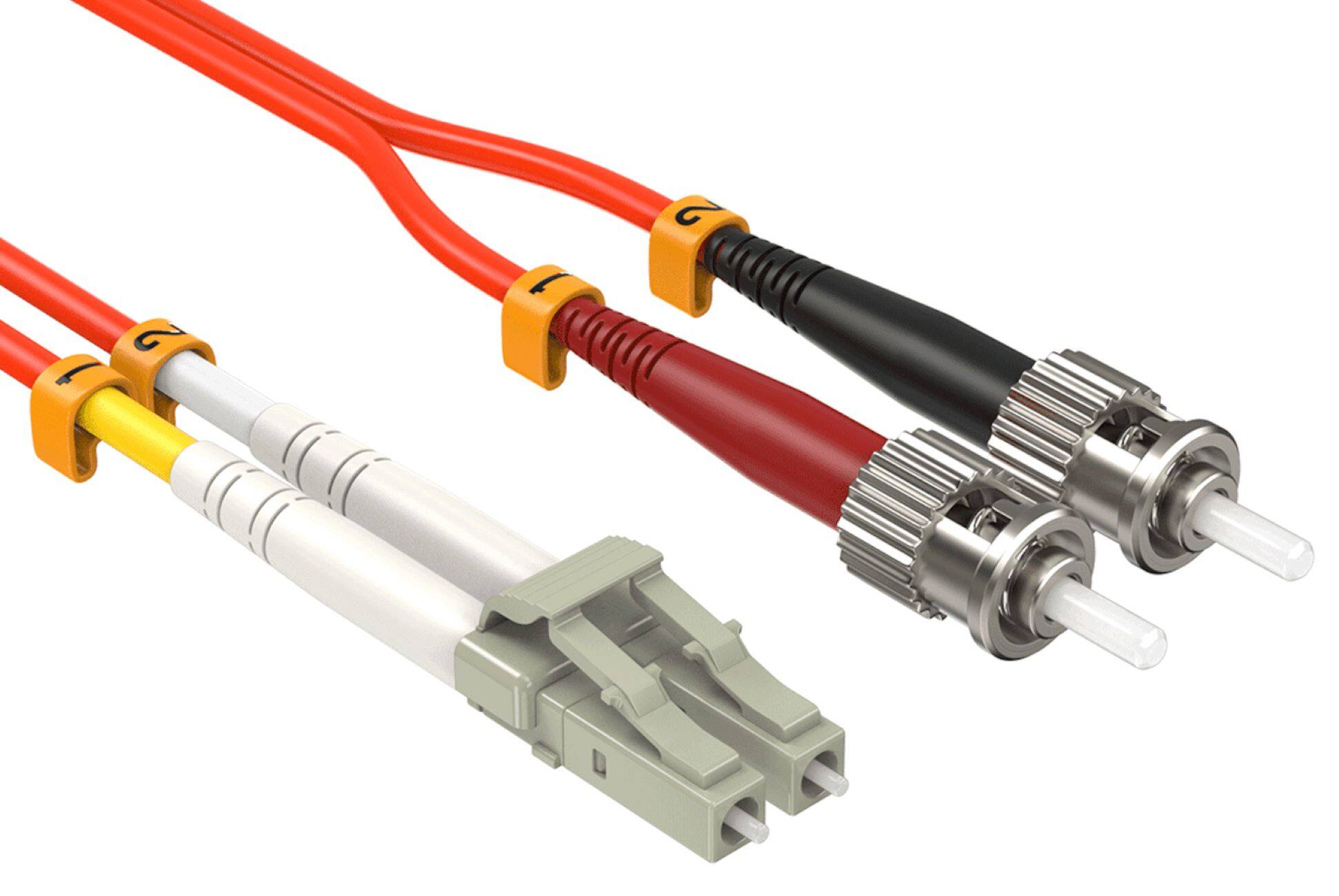 Left. Sanoxy - 2m LC/ST Duplex 50/125 Multimode OM2 Fiber Optic Cable - Multi.