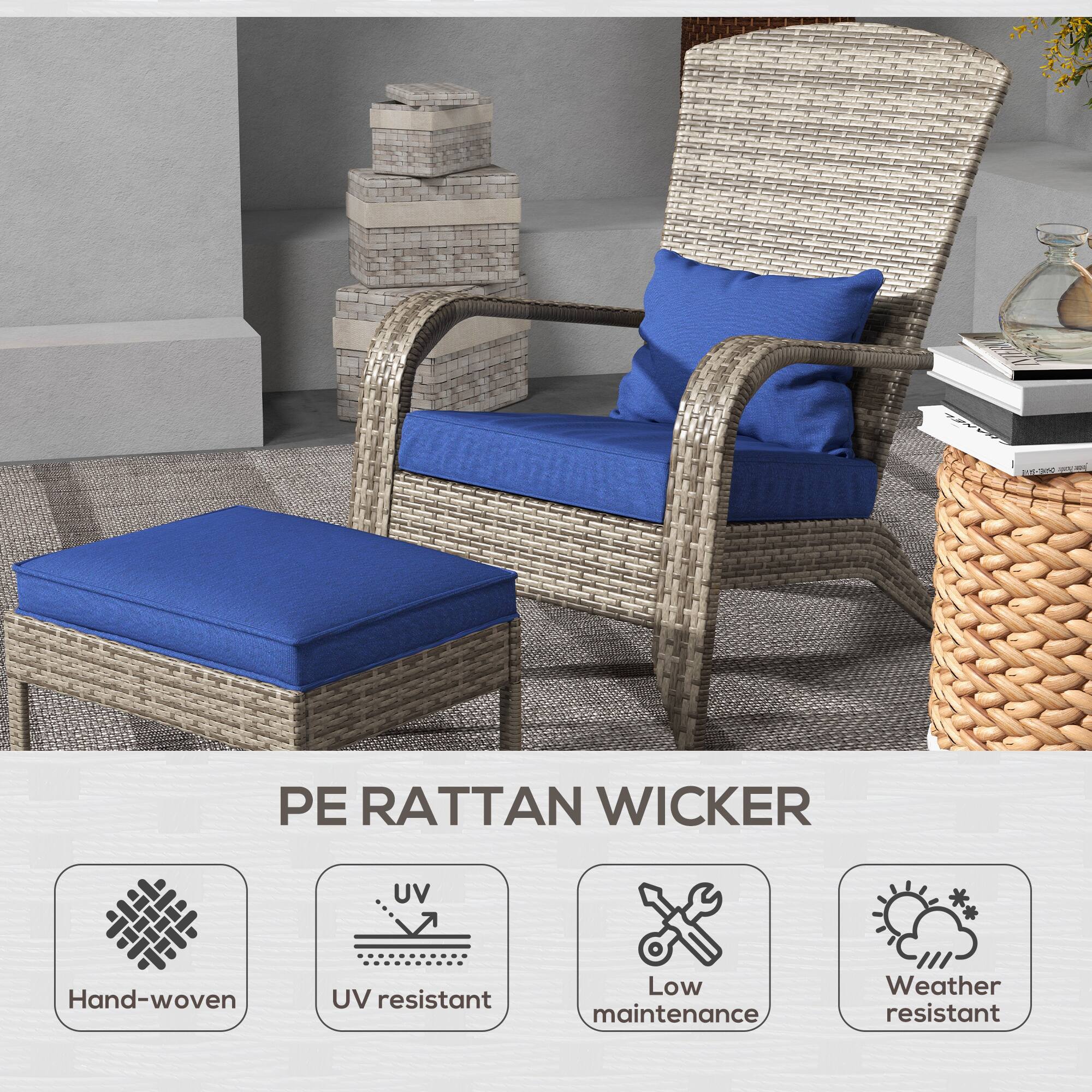 PE RATTAN WICKER

- Hand-woven
- UV resistant
- Low maintenance
- Weather resistant
