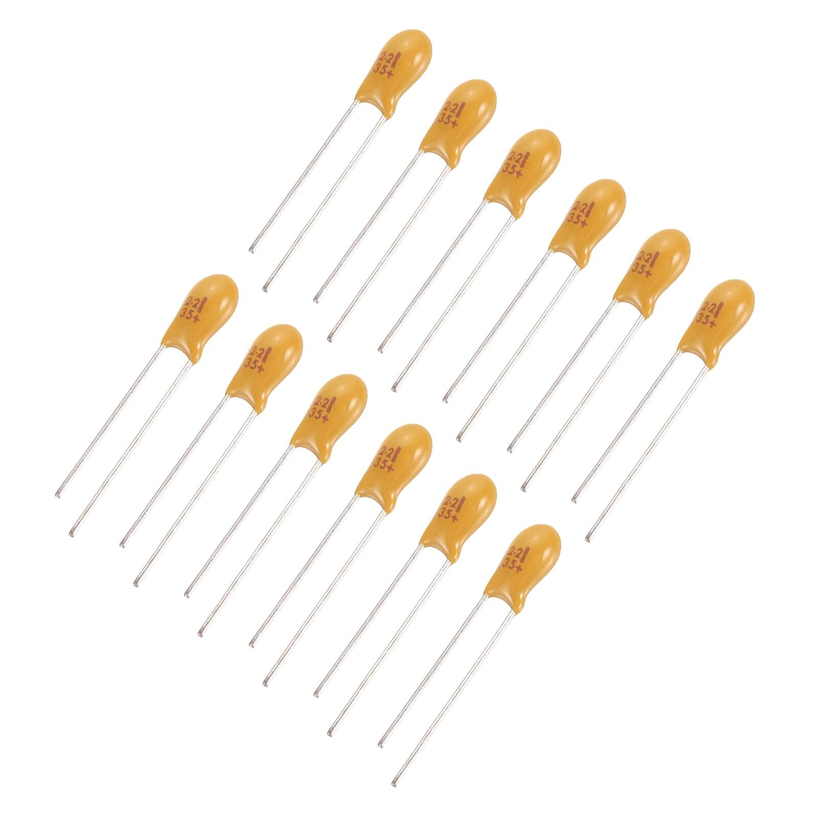 Unique Bargains - Tantalum Capacitor 2.2uF 35V Yellow Radial Dipped, for Circuit Boards/DIY/Computer, 12pcs - Orange price history on PriceWatchPro