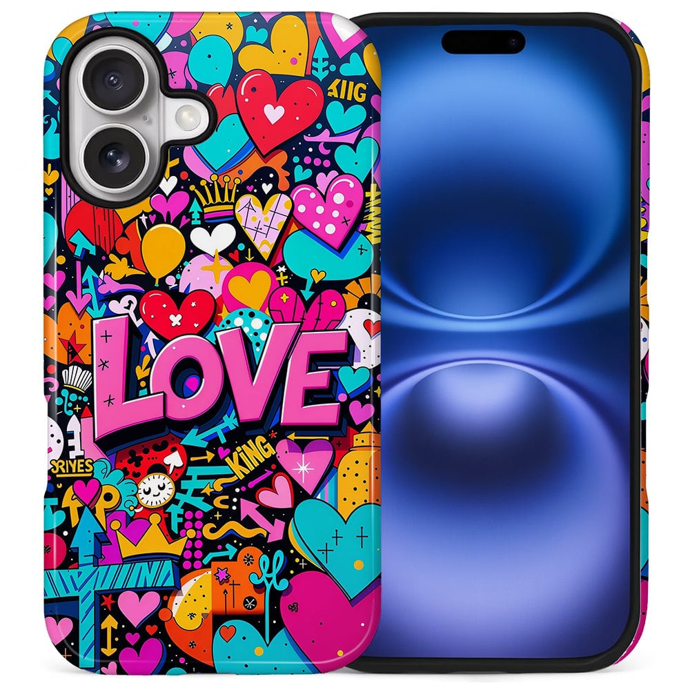 BUBM - Smartphone Case for iPhone - 2-Layer Durable Smartphone Protection Case - Pop Love - Pop Love for iPhone 17