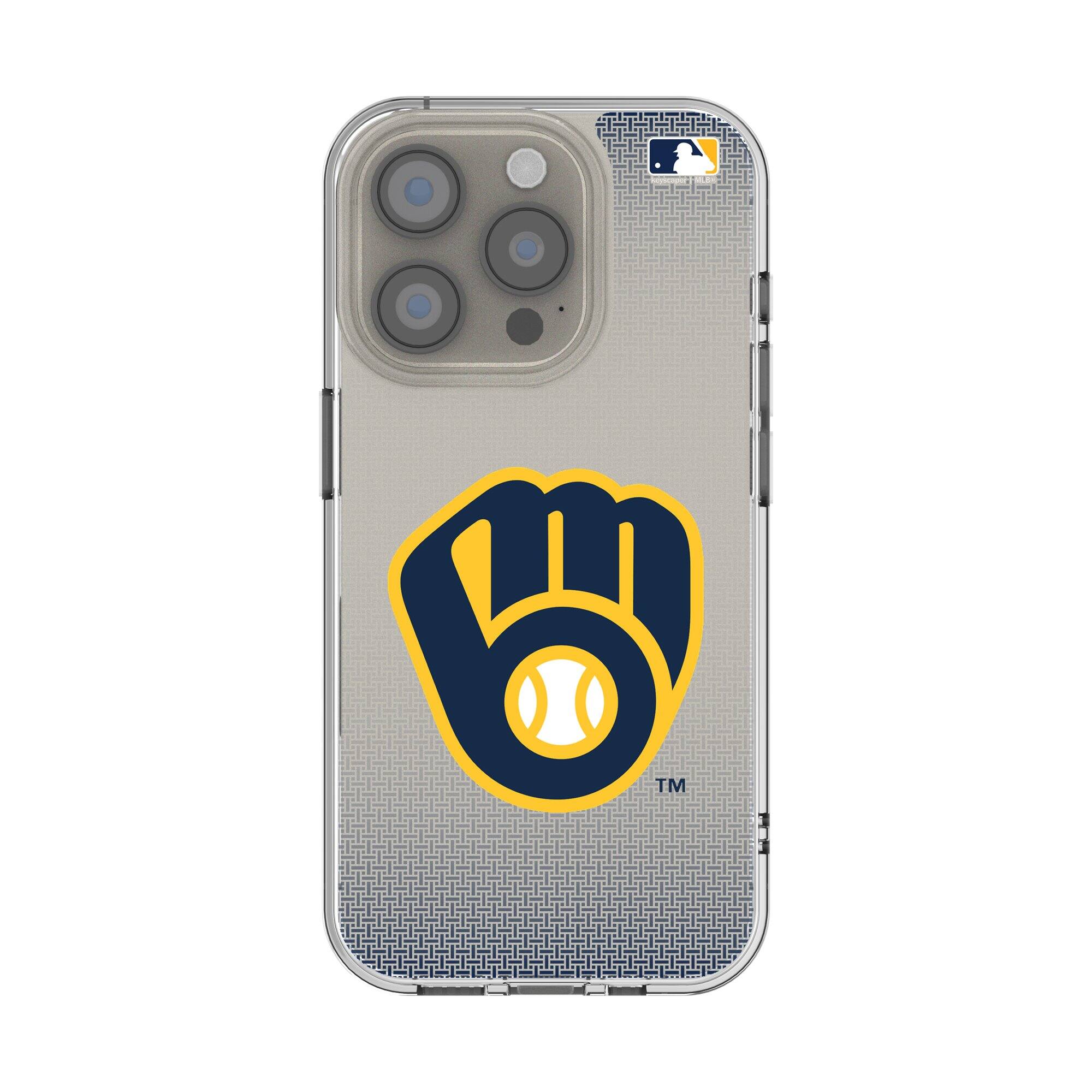 Front. Keyscaper - Linen Logo iPhone Clear Case - 16 Plus - Multicolor.