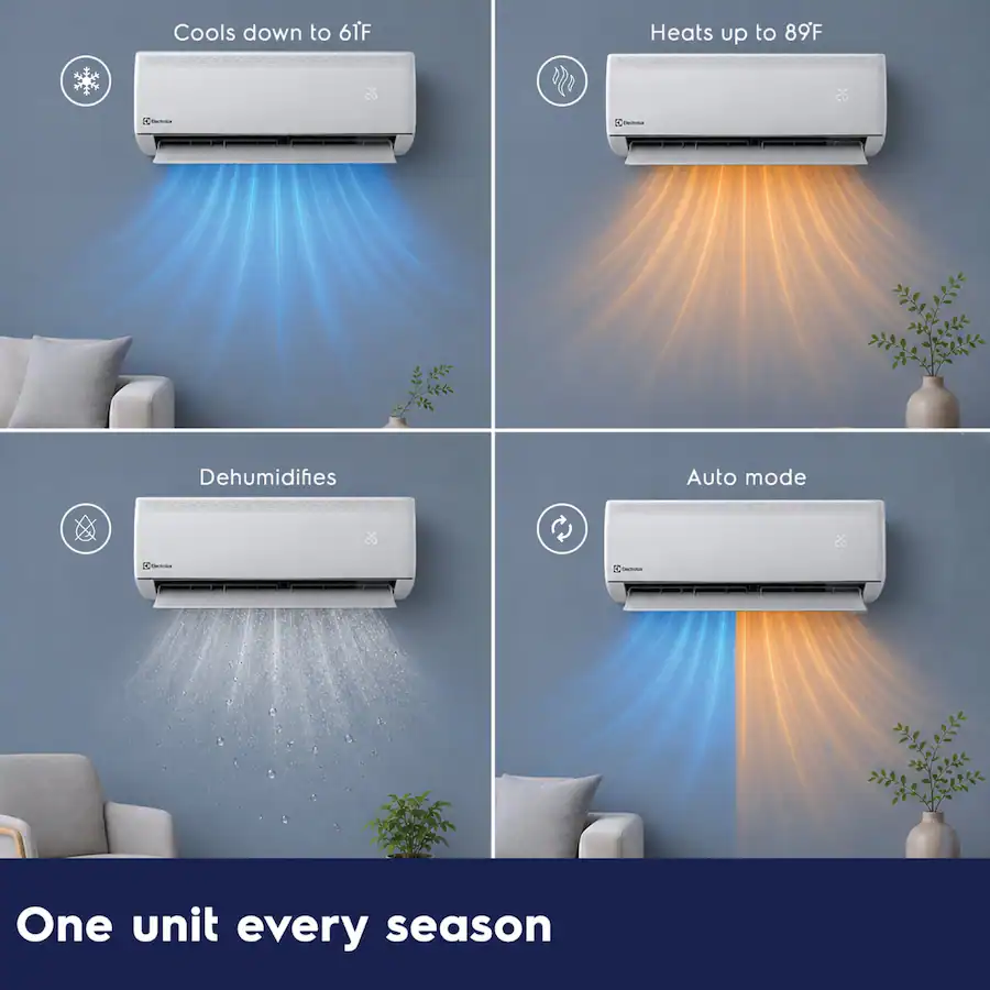 Split Scheme Icon Electrolux NEW Vega 19 SEER2 12,000 BTU Smart Mini Split AC & 12,300 ...