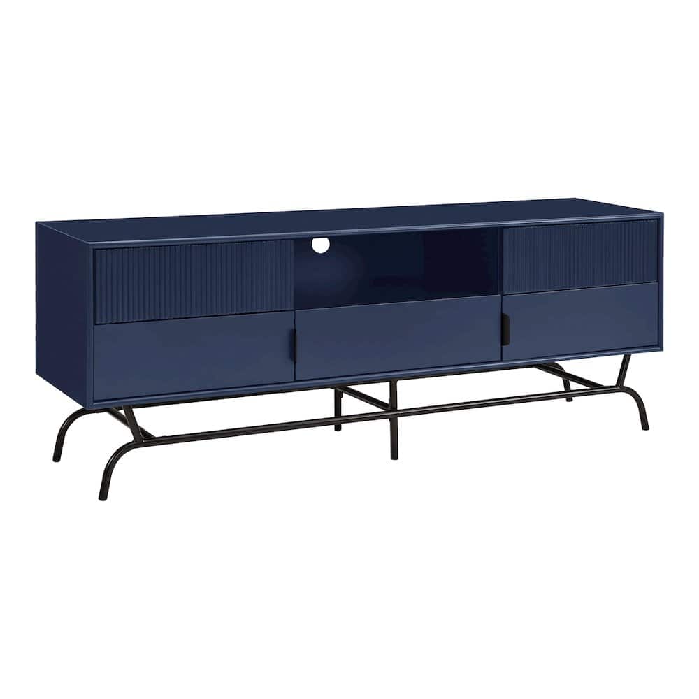 Furniture of America - Yaztra TV Stand Fits TV's up to 65 in. with 3 Drawers - Blue