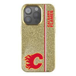 Keyscaper - NHL - Calgary Flames Sidebar Bling iPhone Case - 14 - Gold