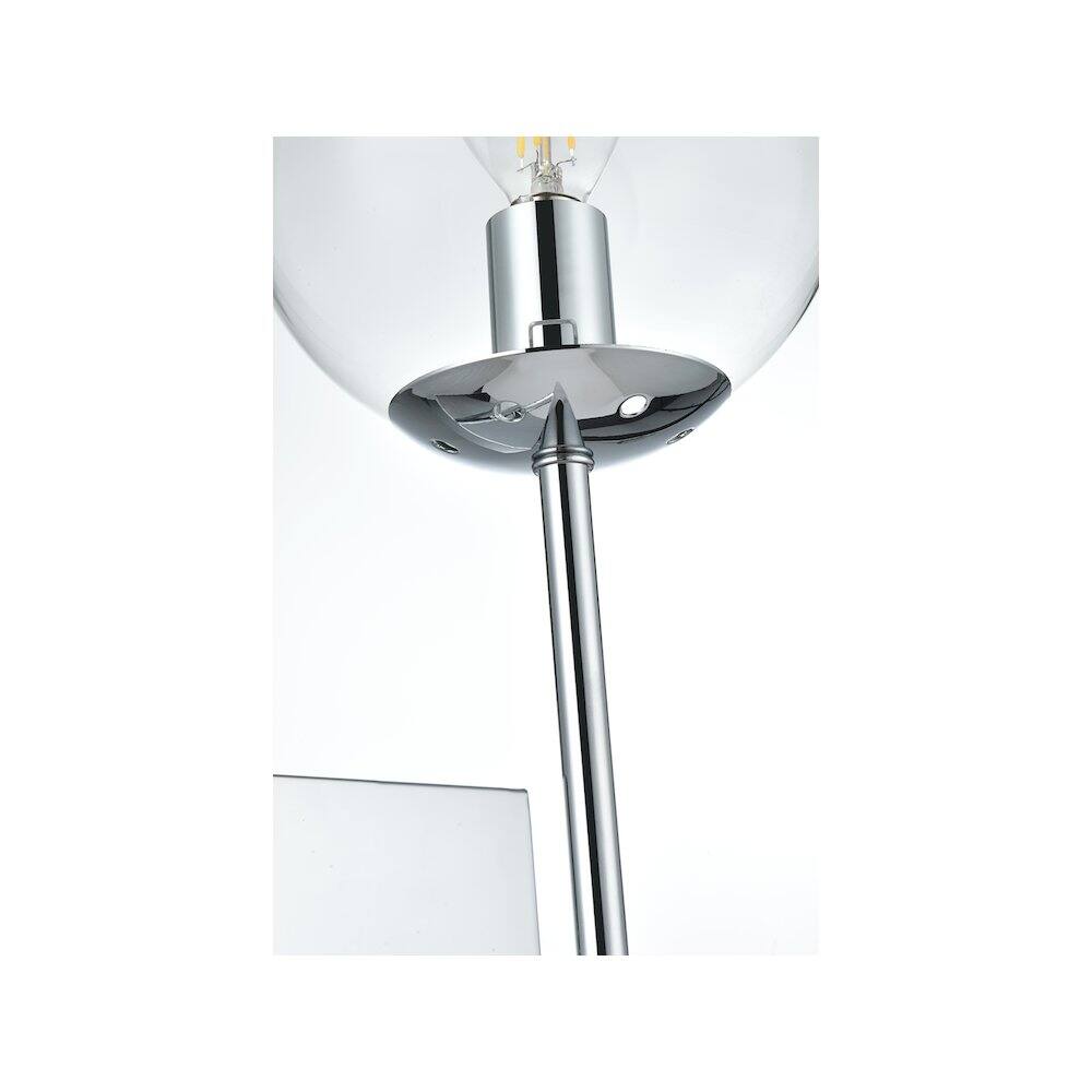 Back. Living District - Neri 6 Inch Wall Sconce Clear Shade in Chrome - Chrome And Clear.