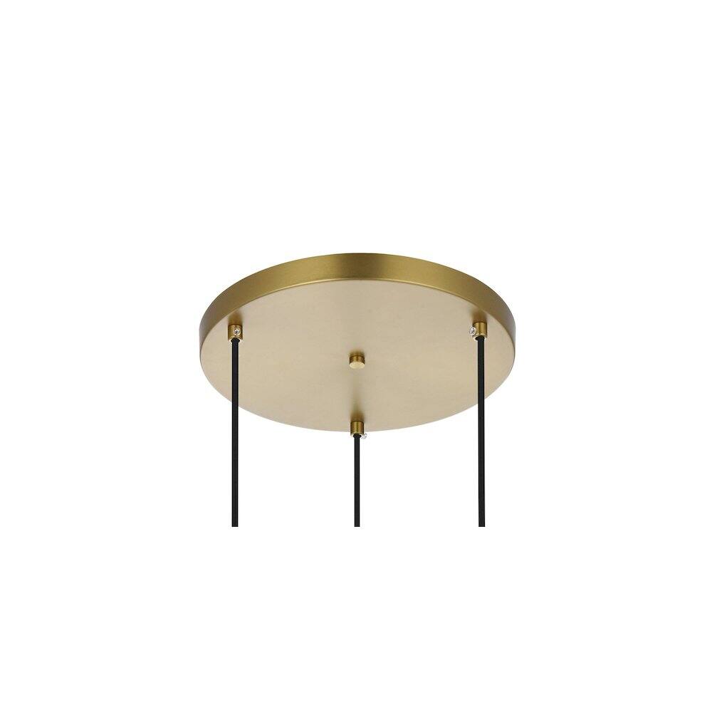 Left. Living District - Baxter 21 Inch Pendant Clear Shade in Satin Gold - Satin Gold And Clear.