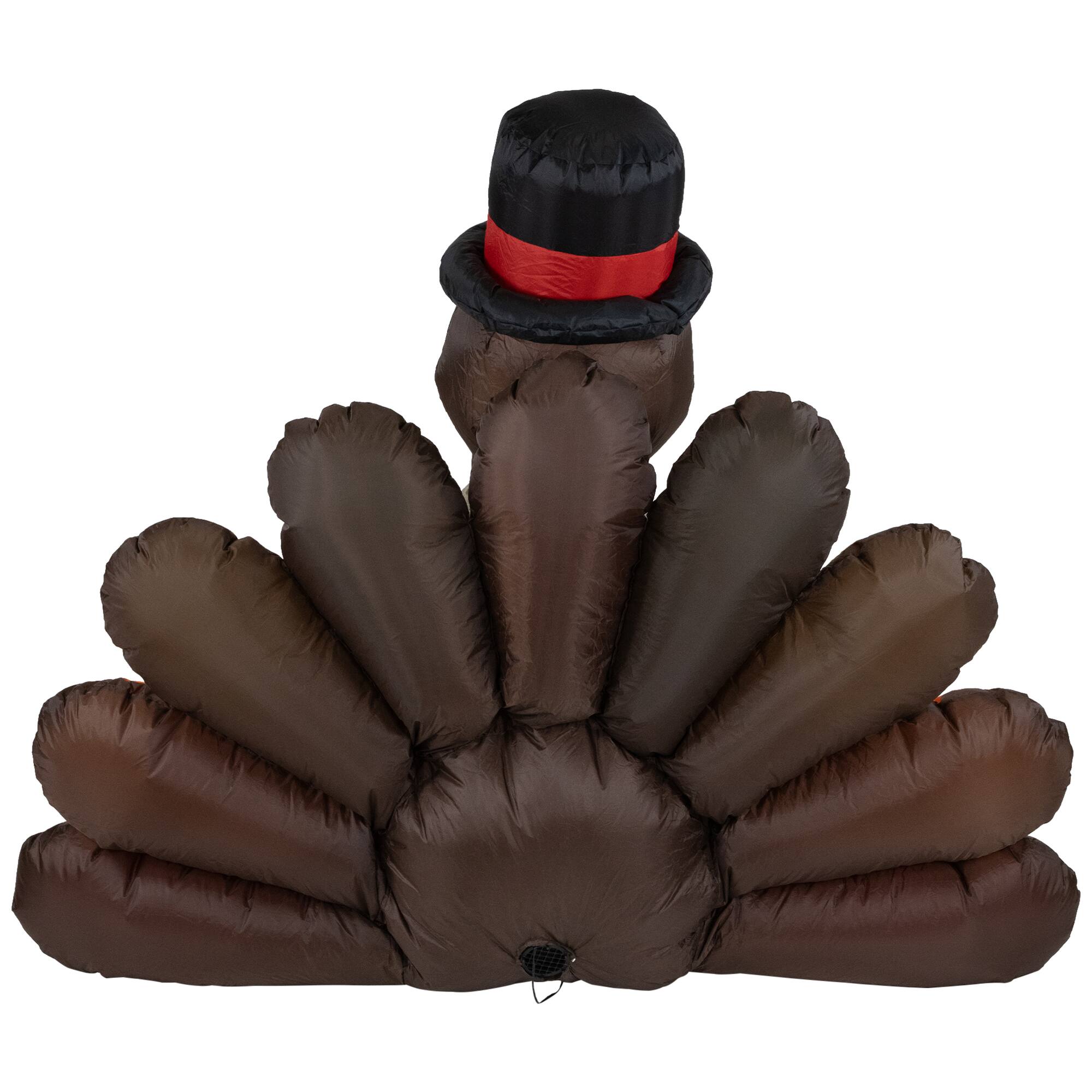 Alt View 3. Northlight - Pre-Lit Pilgrim Turkey Inflatable Thanksgiving Outdoor Yard Decoration - 6' - Multi.
