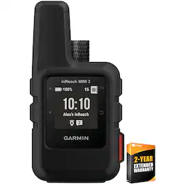 Garmin - inReach Mini 2 Compact Satellite Communicator 1.3" GPS with Built-In Bluetooth + 2-Year Extended Warranty Bundle - Black