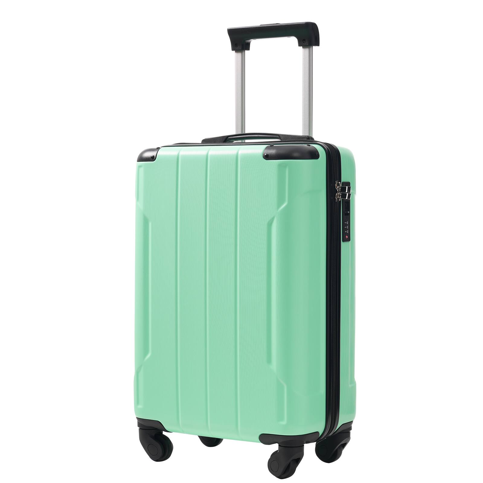 Alt View 5. Loheer - Loheer 20 Inch Hardshell Carry On Luggage Lightweight ABS Suitcase with TSA Lock and Spinner Wheels Creamy Green - Creamy Green.