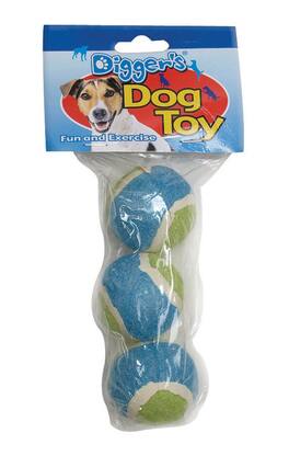 BOSS PET - Digger's Rubber Mini Tennis Balls Small 3 pk - Multicolored
