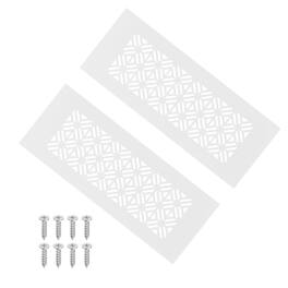 Unique Bargains - 8"x3" Door Air Vent Cover, 2pcs Heavy Duty Aluminum Alloy Grille Louvered with Mounting Screws for Cabinet Wardrobe - White