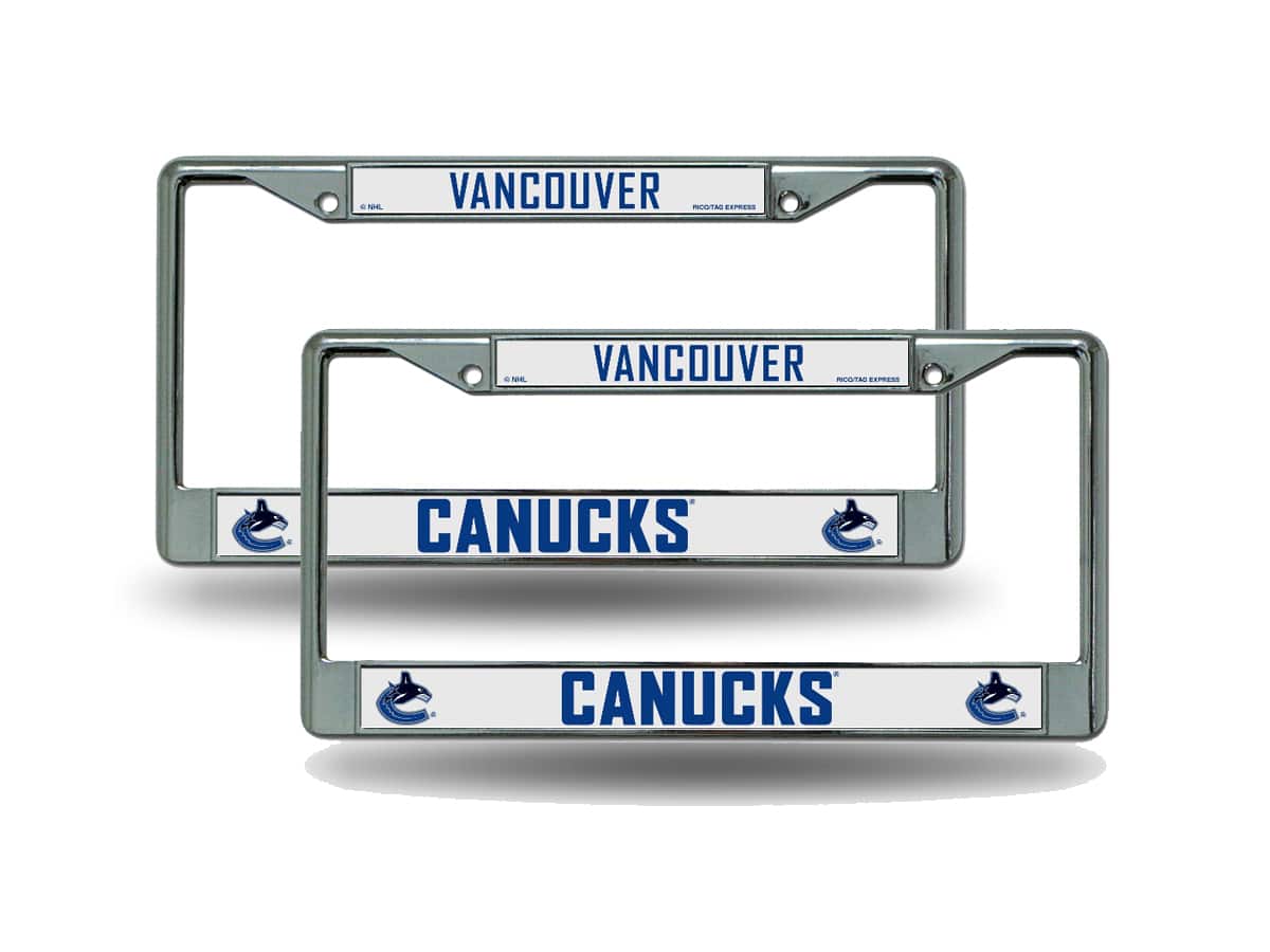 Rico Industries - Vancouver Canucks Chrome Metal License Plate Frame - Set of 2 Frames - Multi