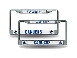 Rico Industries - Vancouver Canucks Chrome Metal License Plate Frame - Set of 2 Frames - Multi