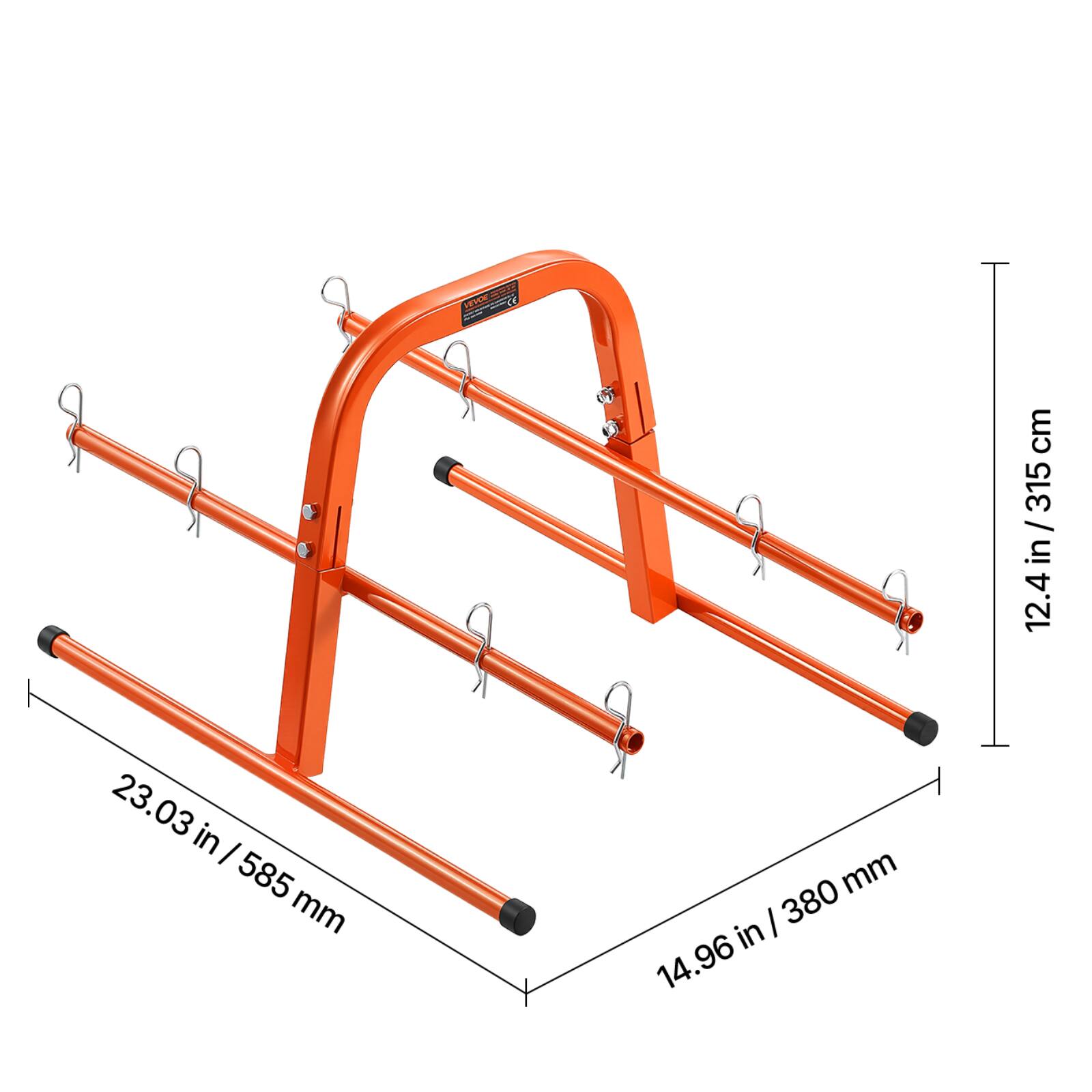 12.4 in / 315 cm, 23.03 in / 585 mm, 14.96 in / 380 mm.