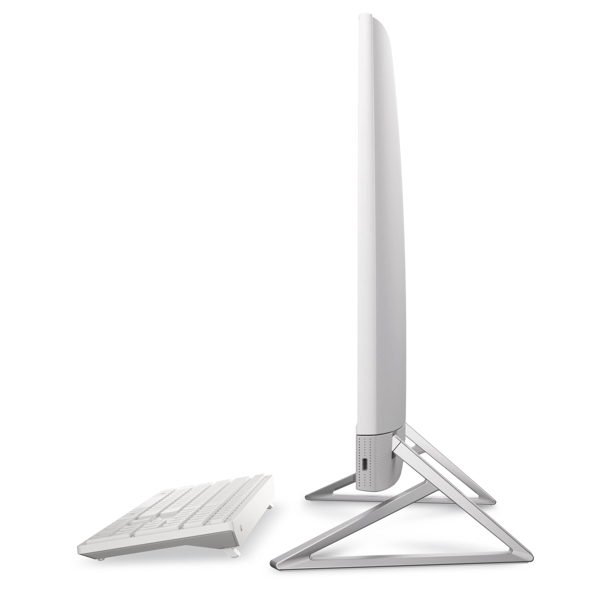 Alt View 6. Dell - Dell 23.8" FHD Touch All-in-One Desktop,Intel Core 7 150U,16GB DDR5,512GB SSD+1TB Dock Set,Keyboard & Mouse,Win 11,White - White.