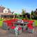 Alt View 4. Costway - 7 PCS Patio Rattan Dining Set Sectional Sofa Couch Ottoman Garden - Red.