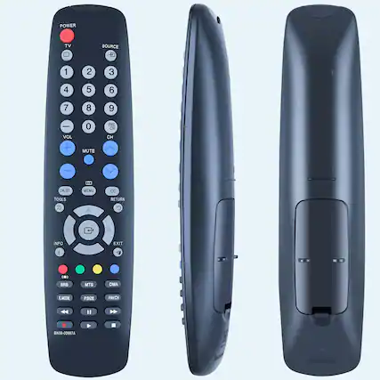 POWER TV SOURCE 1 2 3 4 5 6 7 8 9 0 PRT CH VOL CH MUTE - B. CHLIST MENU CC TOOLS RETURN 2 C INFO EXIT i - () SAS MTS DMA EMODE P.SIZE FAV.CH I BN59-00687A MADE IN CHINA