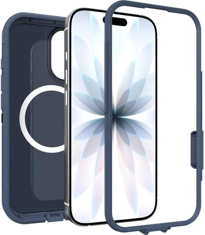 Alt View 2. OtterBox - OtterBox iPhone 17 (Only) Bundle: Defender Series XT Case & Screen Protector - Snaps on MagSafe - Rugged & Durable - Offgrid (Blue).