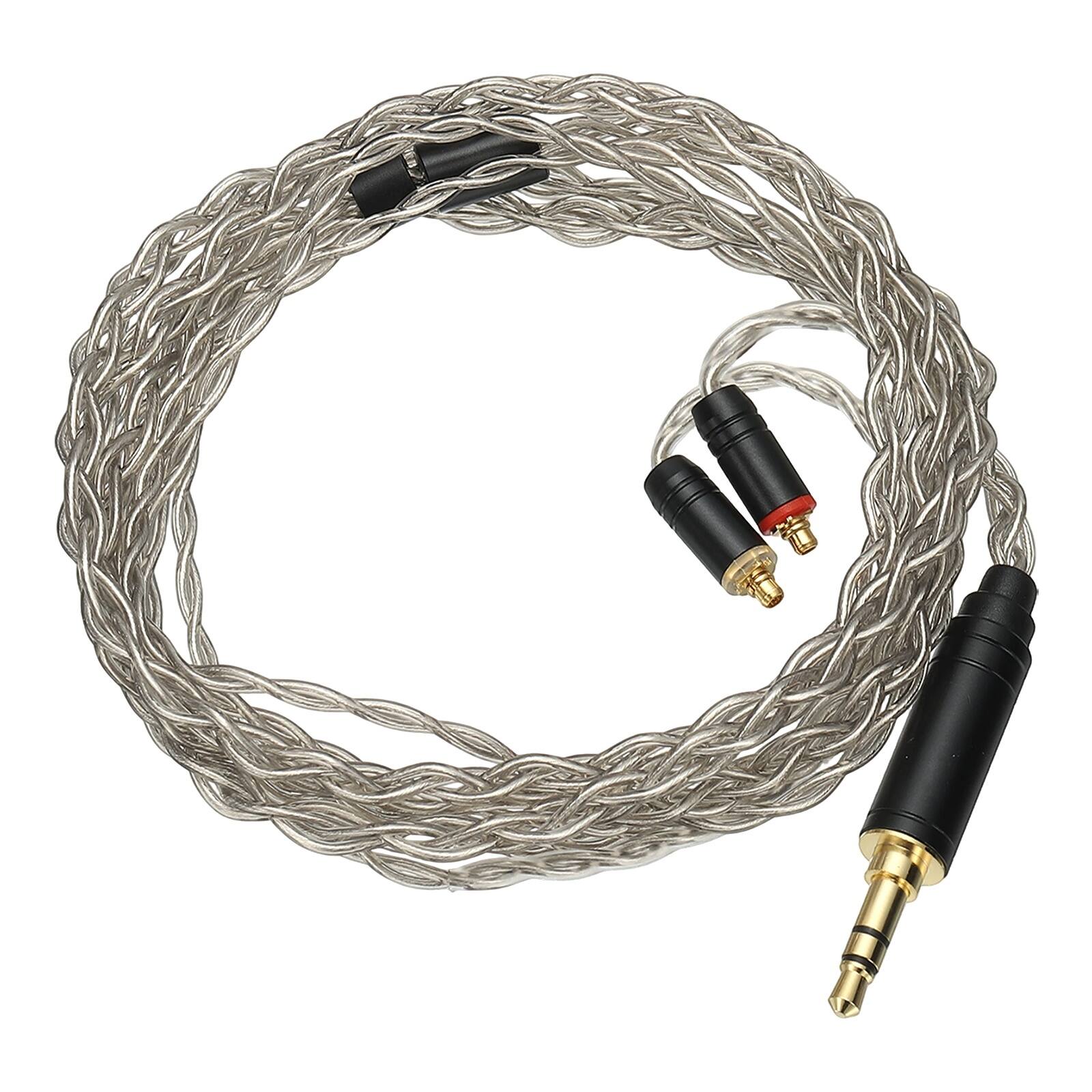 Front. Unique Bargains - IEM Earphone Cable 1.2M, 28AWG 4-Core High Purity Silver-Plated HiFi Replacement for Ananda Arya HE400SE (3.5mm, MMCX) - Gray.