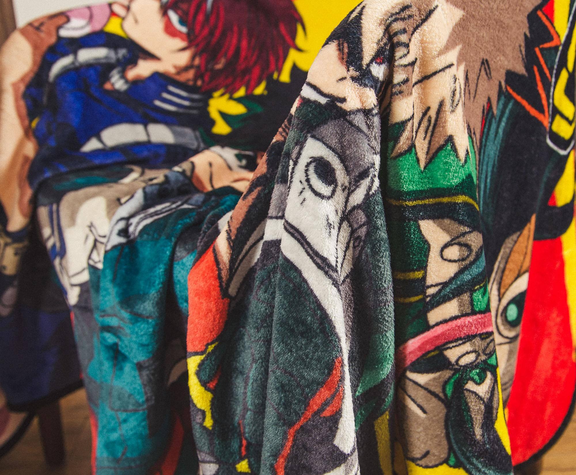 Alt View 3. Just Funky - My Hero Academia Characters Fleece Throw Blanket | 45 x 60 Inches - Yellow.