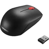 Lenovo - Essential Compact Wireless Mouse Ambidextrous design - Radio Frequency - 2.4 GHz Wireless via Nano USB - Wireless - Black