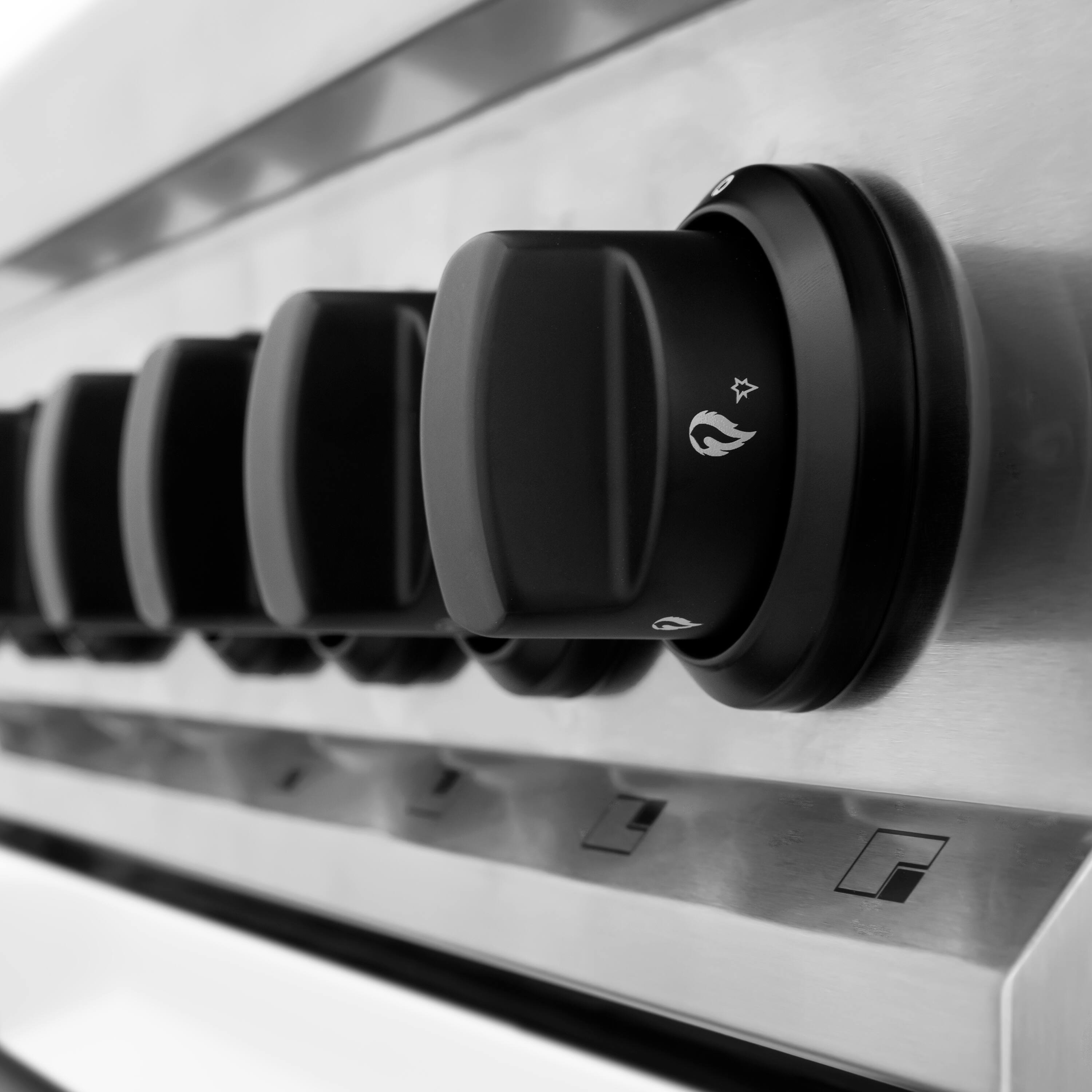 Alt View 4. ZLINE - Autograph 24" Legacy Dual Fuel Range w/ 4 Burners & White & Black Accents (RAZ-WM-24-MB) - Multicolor.