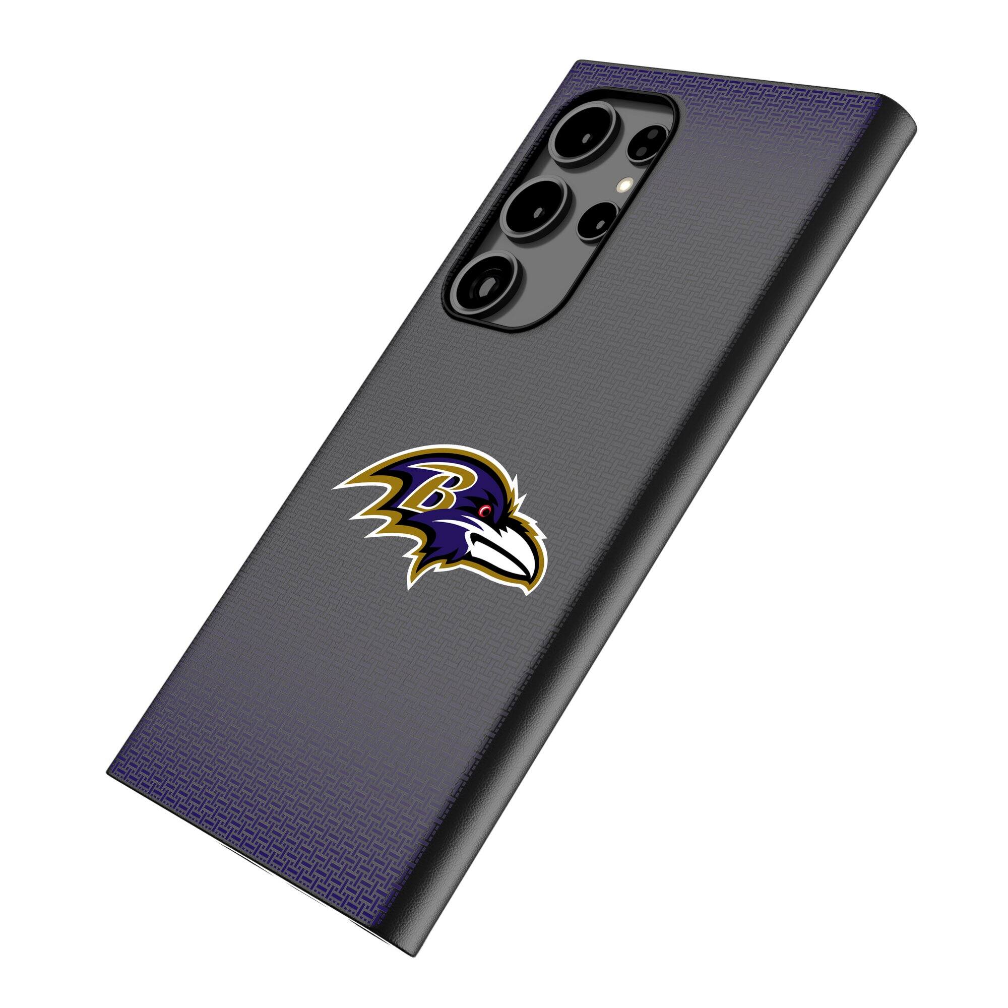 Alt View 1. Keyscaper - Baltimore Ravens Linen Galaxy Magnetic Bump Case - S24 - Black.