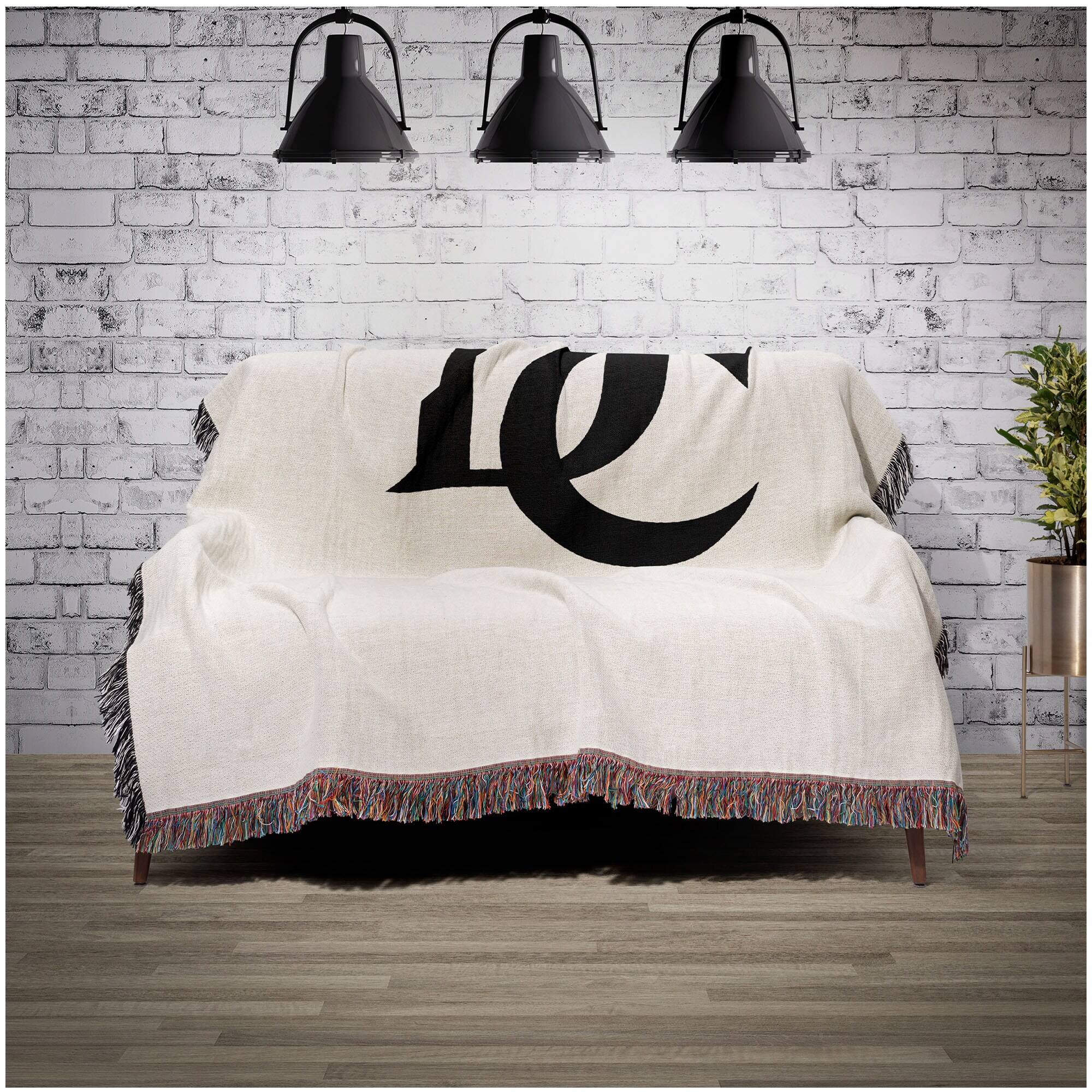 Alt View 1. Chad & Jake - Davidson Wildcats Woven Blanket - White.