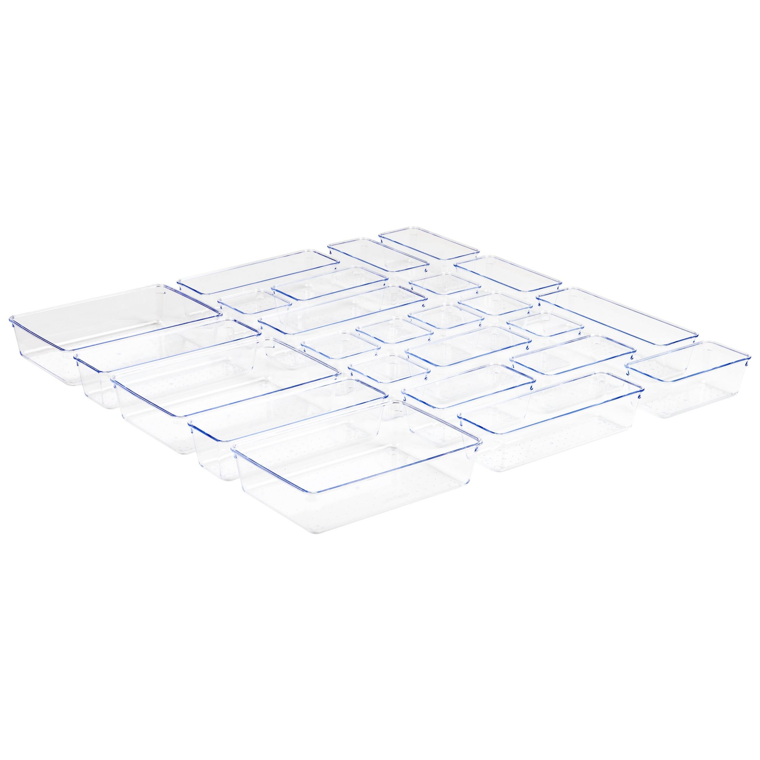 Alt View 6. Mind Reader - 25-Piece Drawer Organizer Set, Storage Trays, Drawer Tray, Utensil Holder, Plastic - Clear.