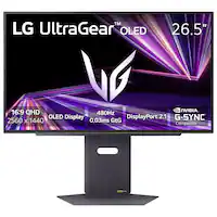 LG - UltraGear 27" OLED QHD 480Hz 0.03ms NVIDIA G-SYNC, AMD Freesync Premium Pro Gaming Monitor (HDMI x2, DisplayPort, USB) - Black - Front_Zoom