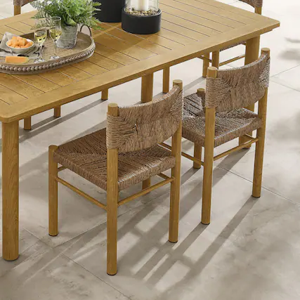 Front. Modway - Parkland Outdoor Patio Rattan and Aluminum Dining Side Chairs Set of 2 by Modway - Natural.