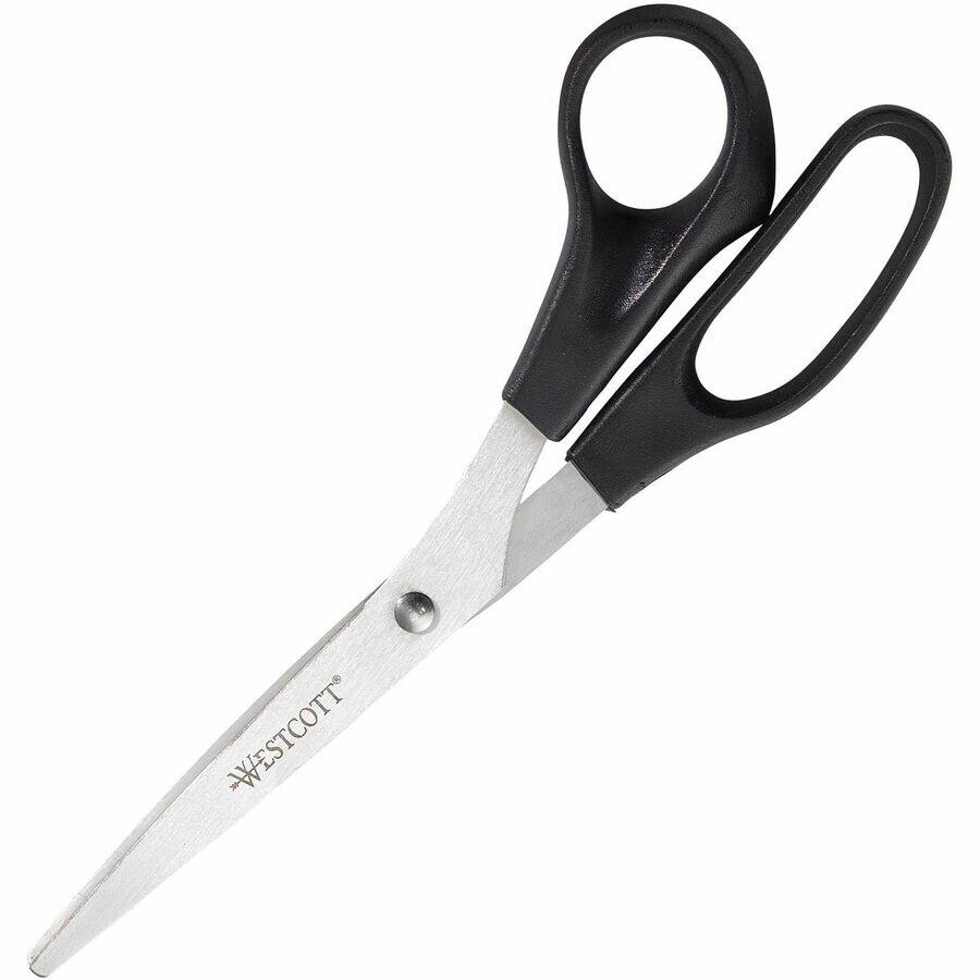 Angle. Westcott - Westcott 8" All Purpose Straight Scissors Straight Stainless Steel Assorted 3 / Pack - Assorted.