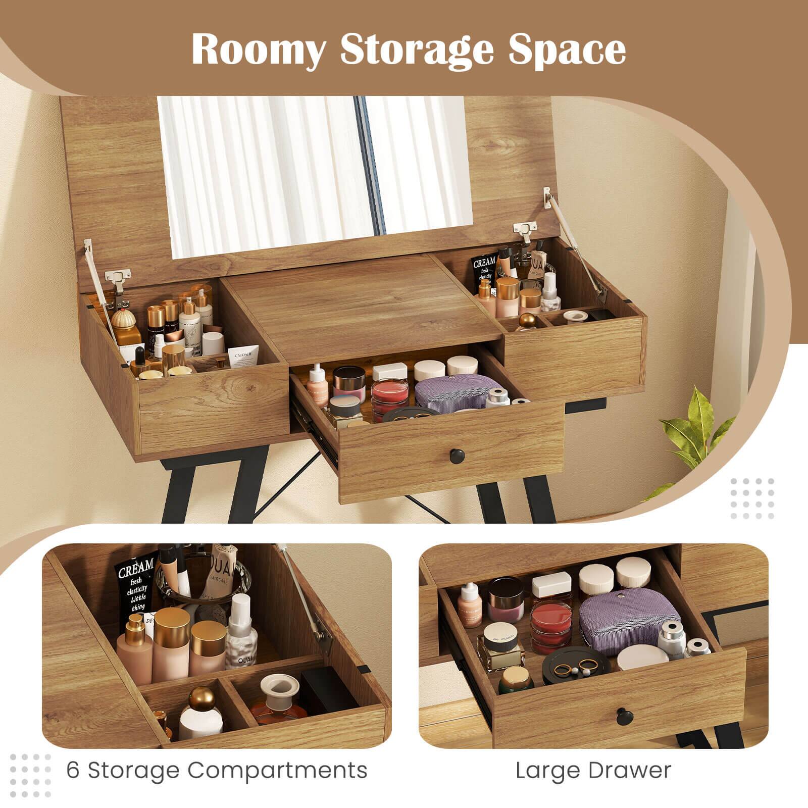 Roomy Storage Space

6 Storage Compartments

Large Drawer