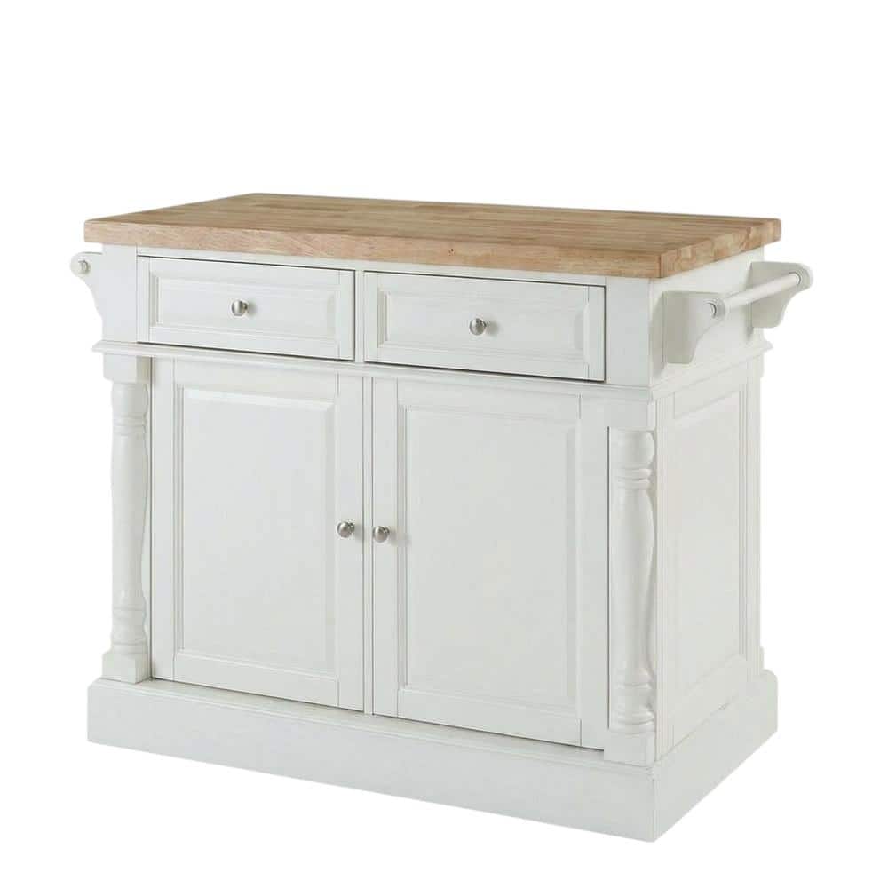 FurniFact - kitchen island with butcher block top and anti-tip safety feature - White price history on PriceWatchPro