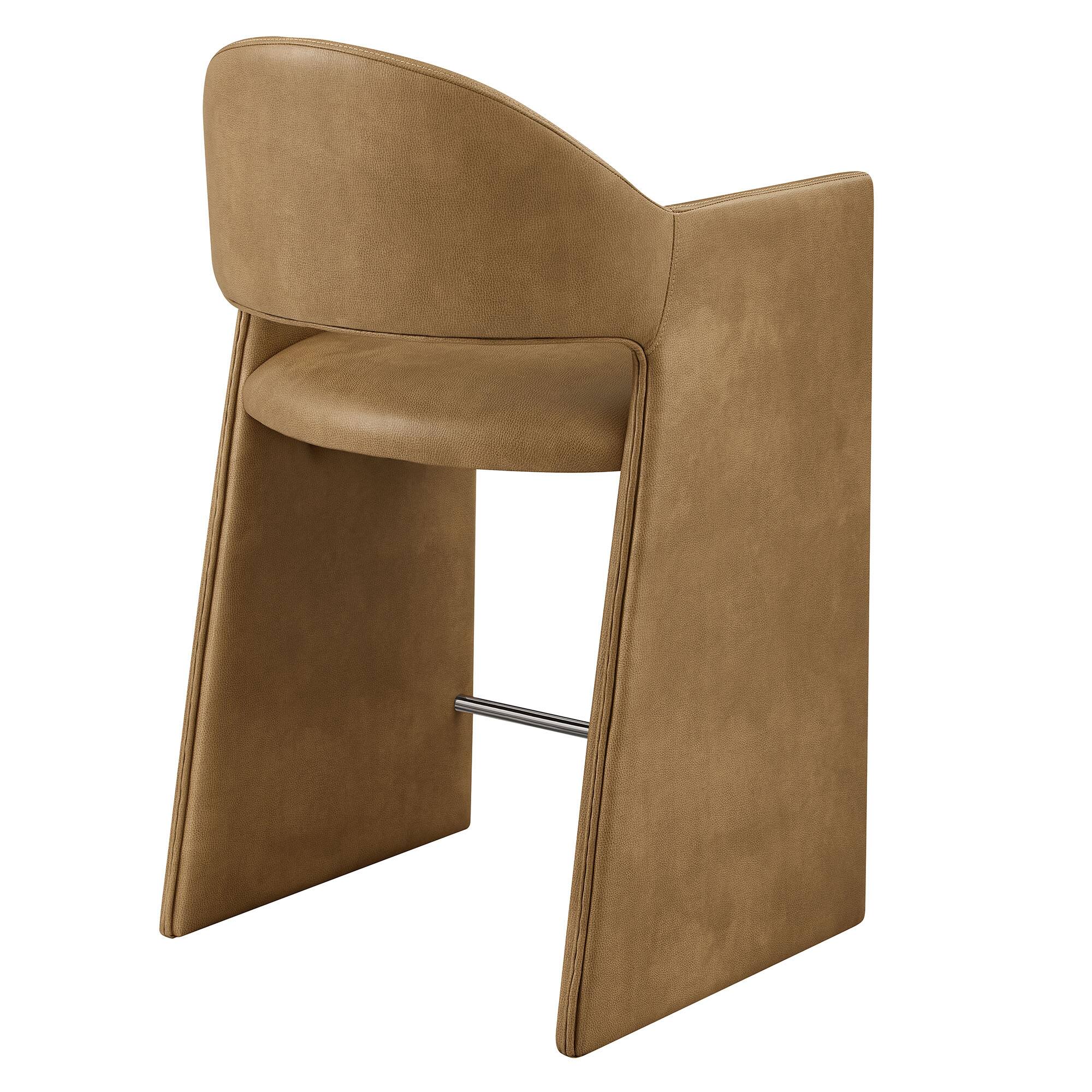 Alt View 3. Modway - Talia 37 Inch Vegan Leather Counter Stool by Modway - Toast.
