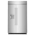 KitchenAid - 48 in. Wide 29.4 cu. ft. Built-In Side-by-Side Refrigerator with Exterior Water and Ice Dispenser with Measured Fill - Stainless Steel
