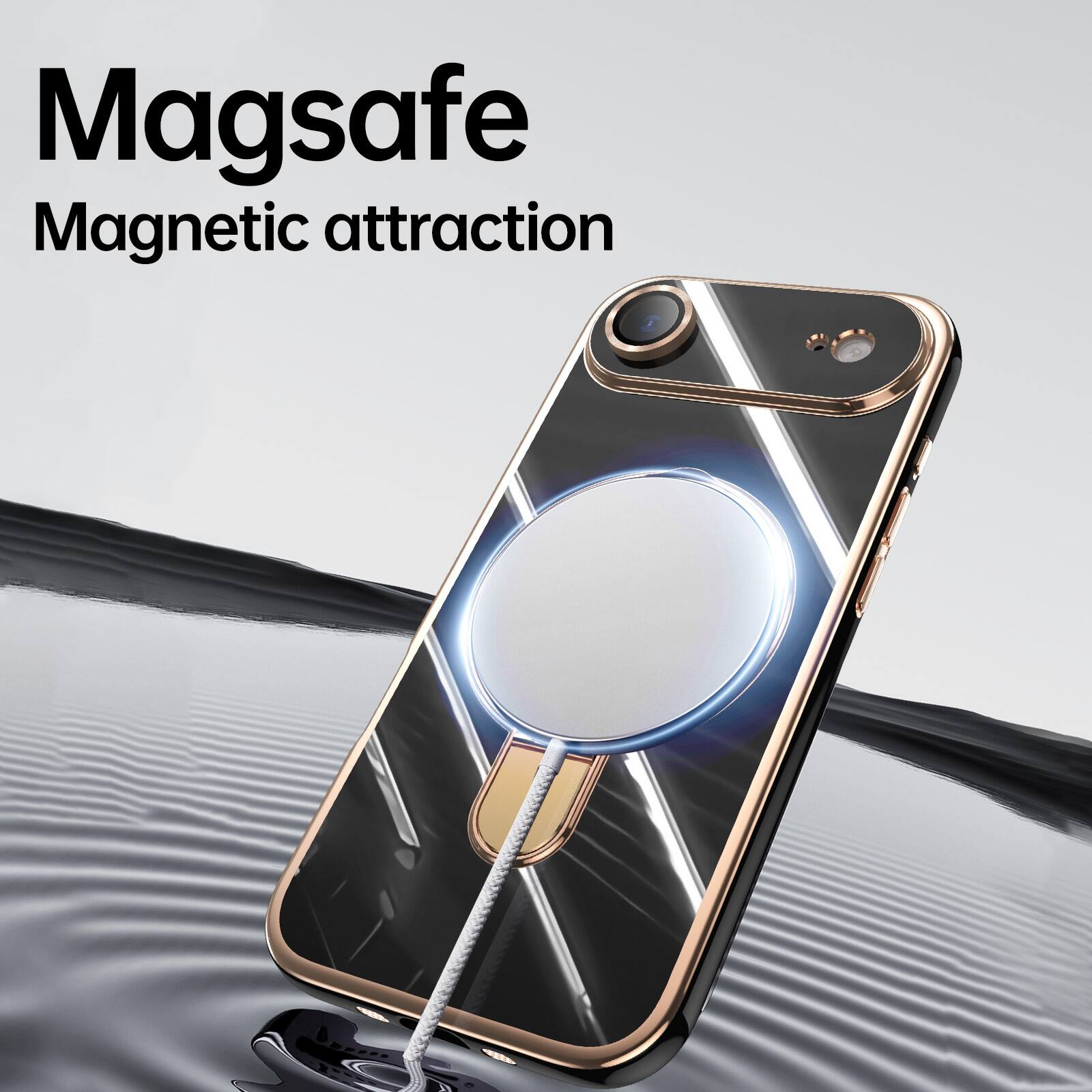 Magsafe  
Magnetic attraction