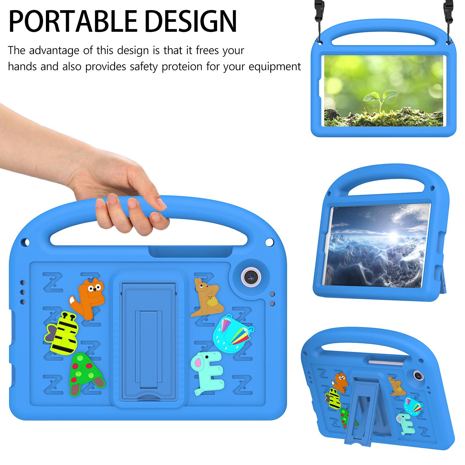 PORTABLE DESIGN  
The advantage of this design is that it frees your hands and also provides safety protection for your equipment